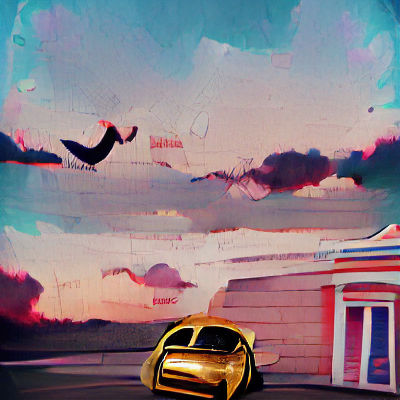 Getaway Car Speeding Away with Bag of Money