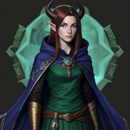 Tiefling Wizard with Sapphire Amulet