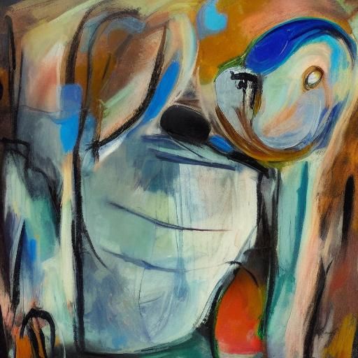 Rebellious Youth in Abstract Expressionist Portrait