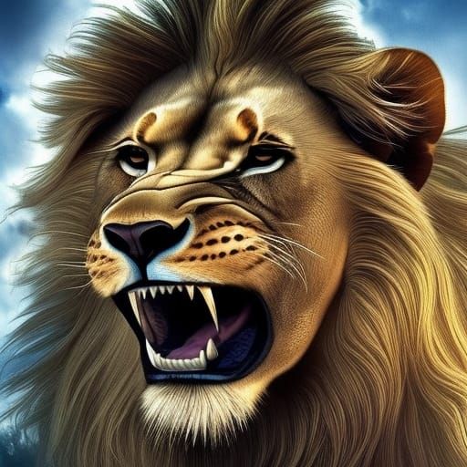 Lion-Inspired Vehicle Concept Art in Detailed Matte Painting