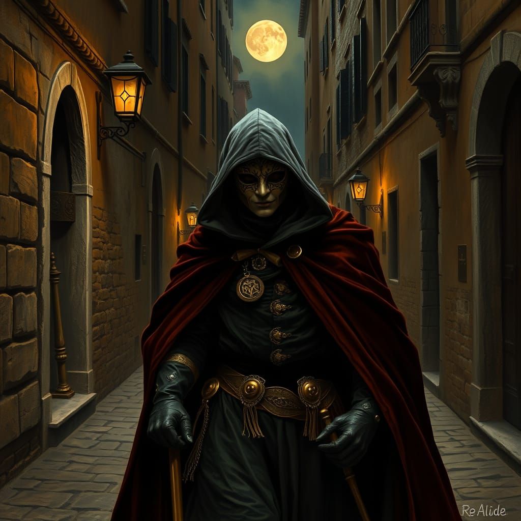 Renaissance Rogue Navigating Venetian Alleyways in Baroque S...