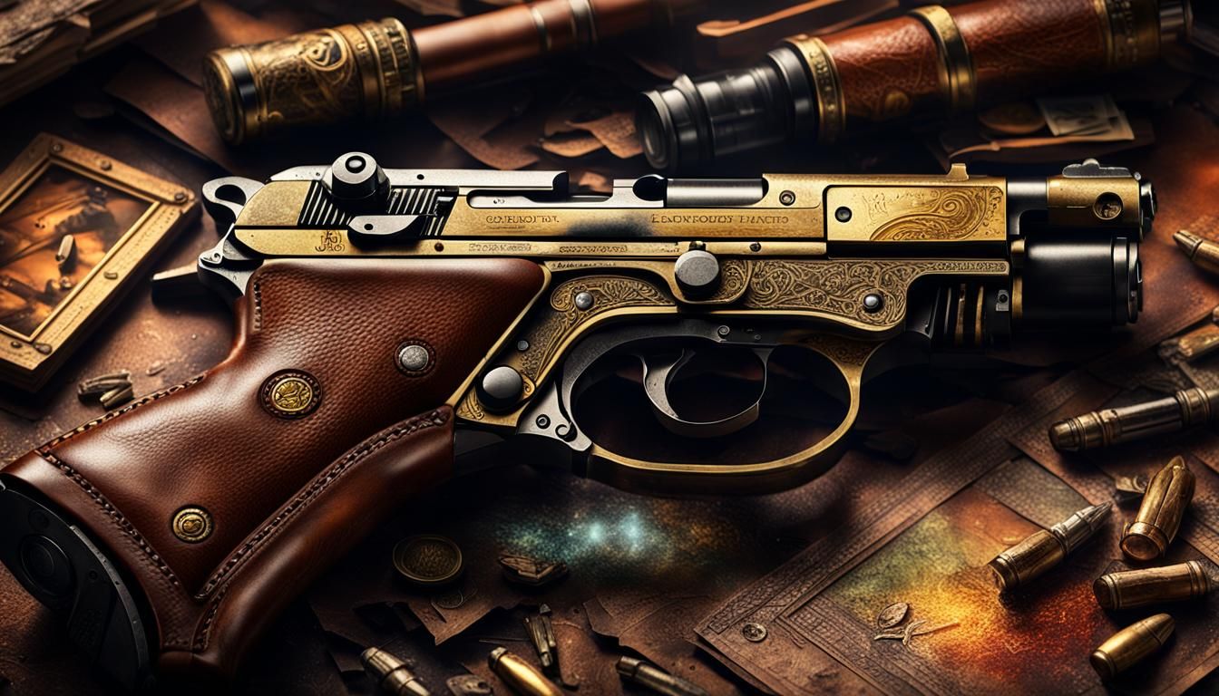Luger P08 Pistol in Collector's Hand: Fantasy Art
