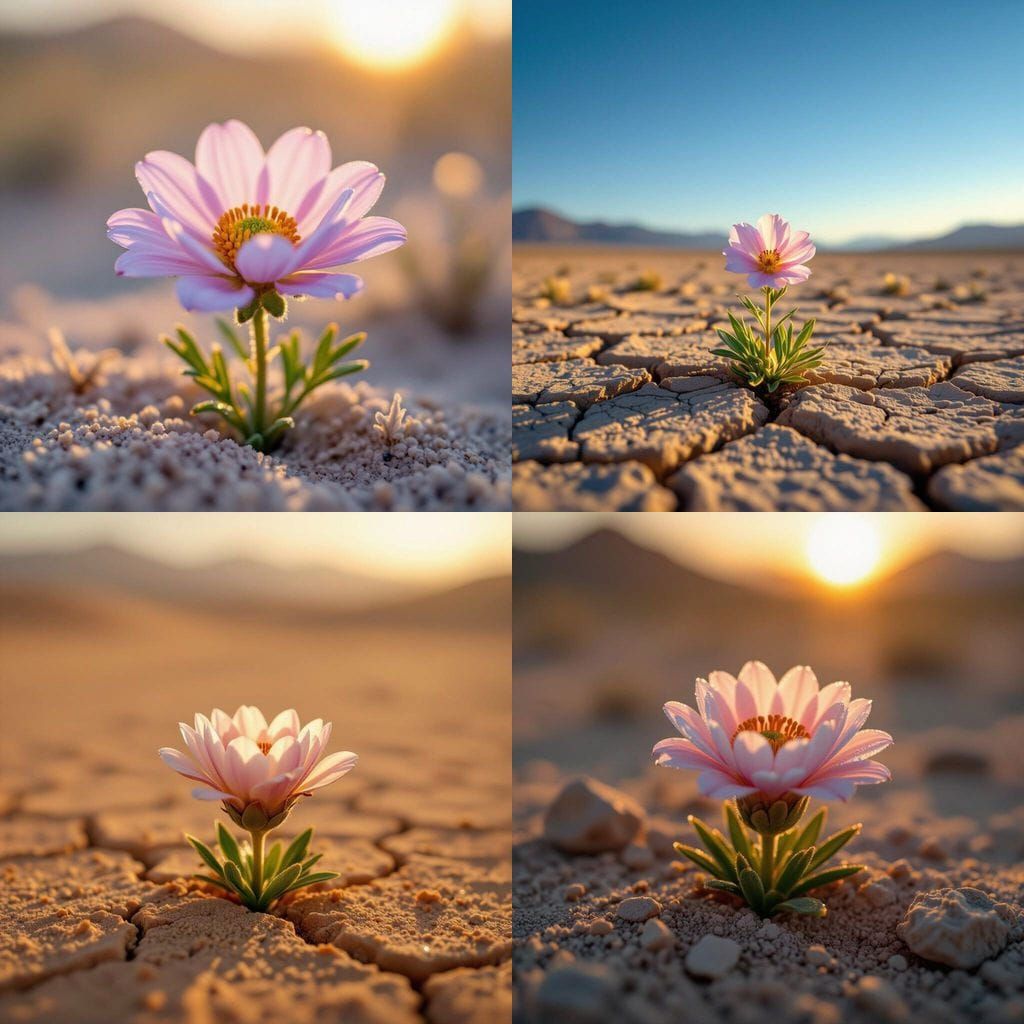 Realistic Desert Flower Blooms Naturally