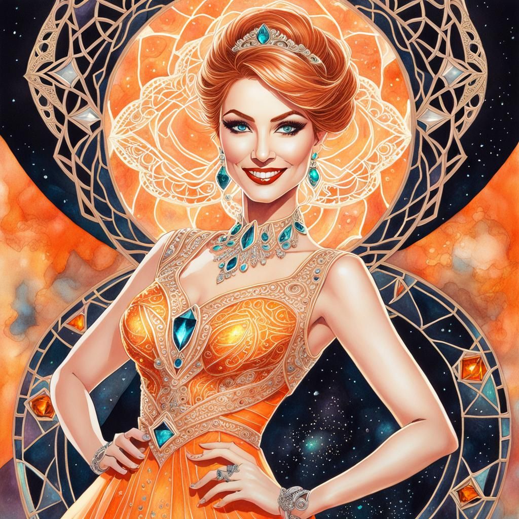 Jane Jetson as Fashion Icon in Watercolor Style