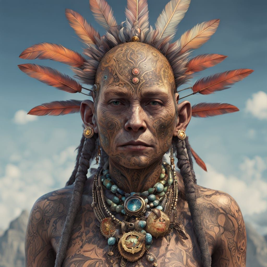 Maori Warrior-Ghoul Hybrid in Muddy Tribal Tattoo Skin