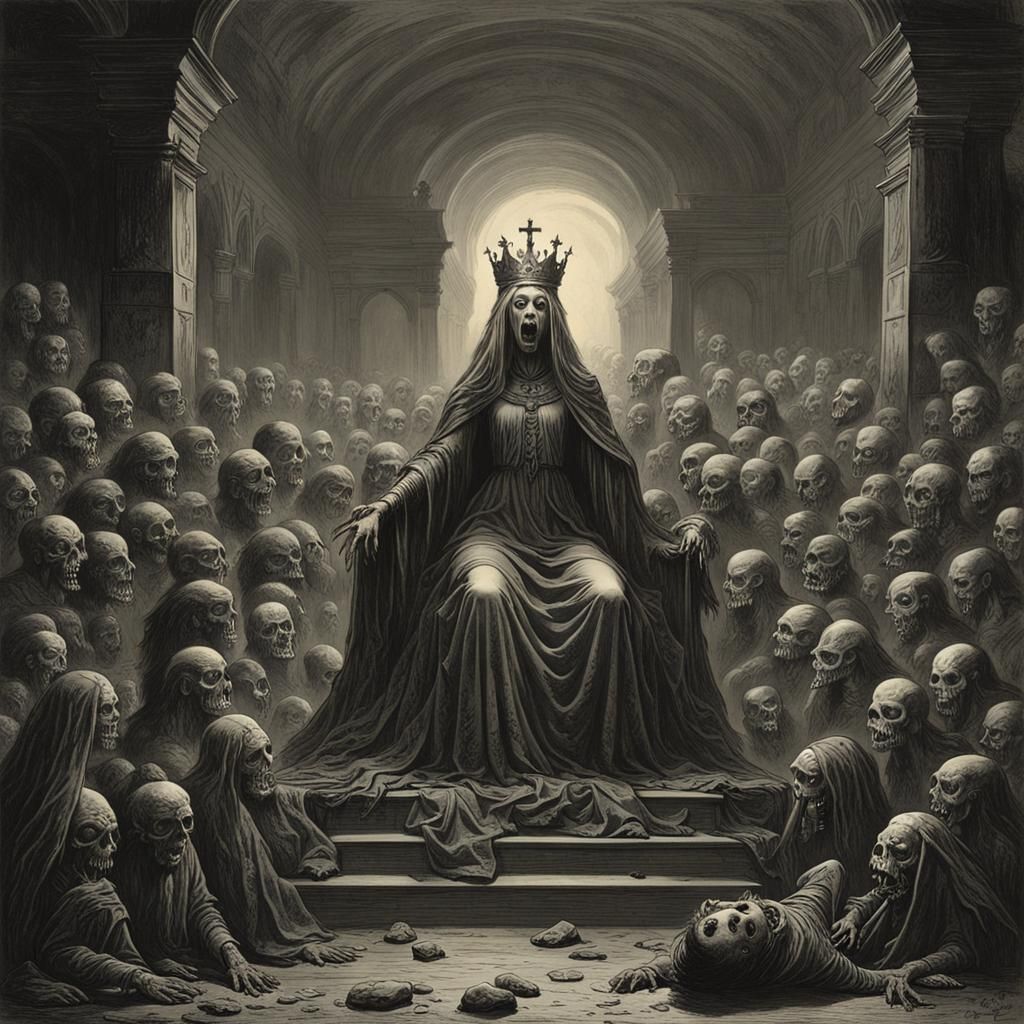 Zombie Queen in Gothic Horror Style