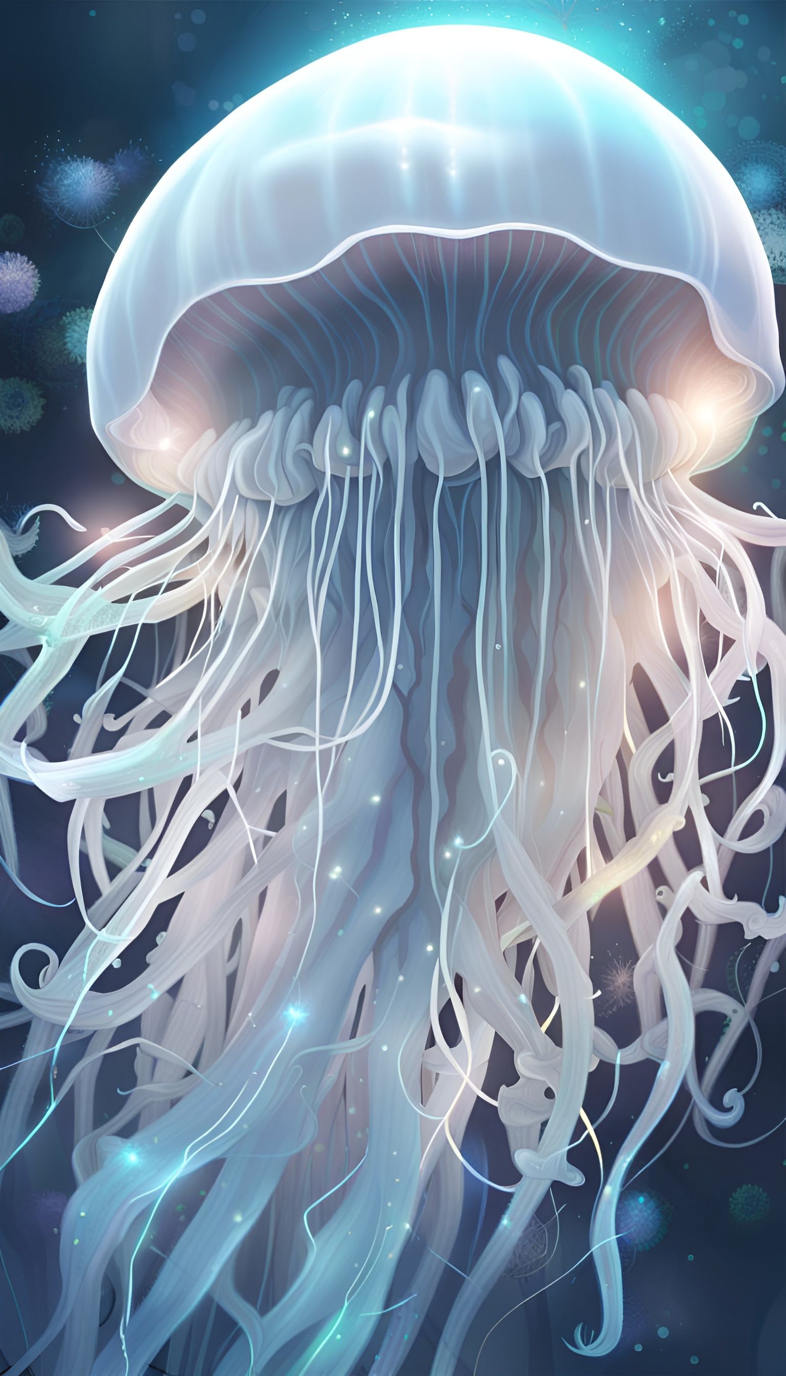 Elaborate Ghost Jellyfish Digital Illustration