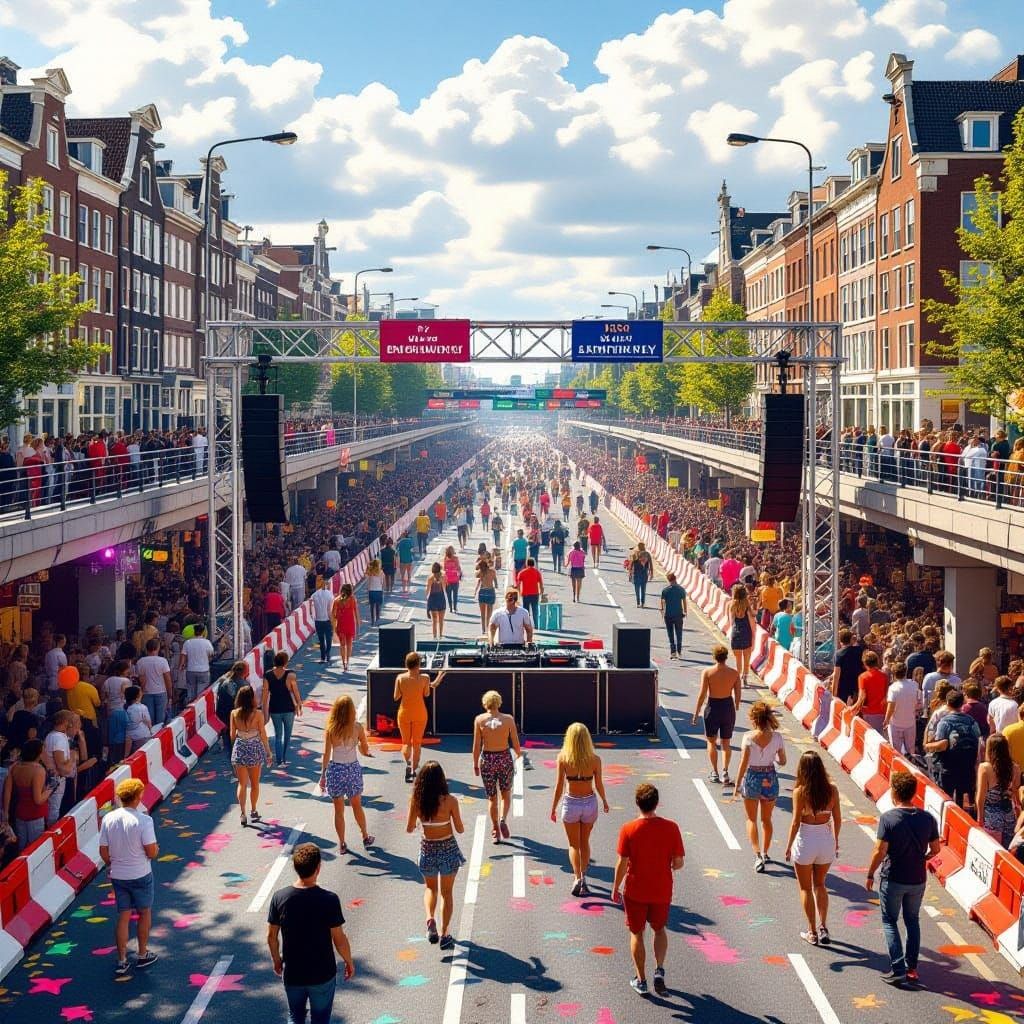 Birthday Party Under Sunny Skies on a Closed Amsterdam Highw...