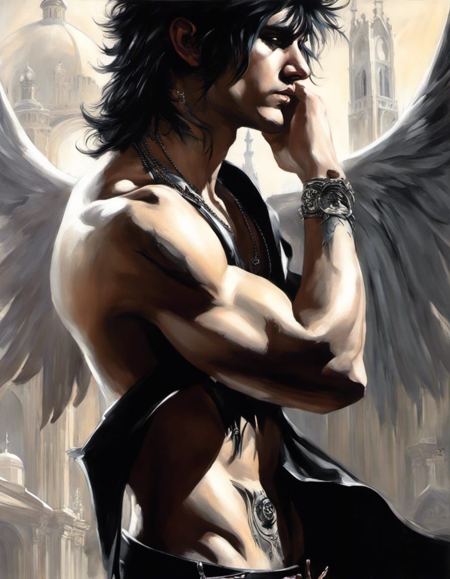 Gothic Prince Portrait in Acrylic Painting Style