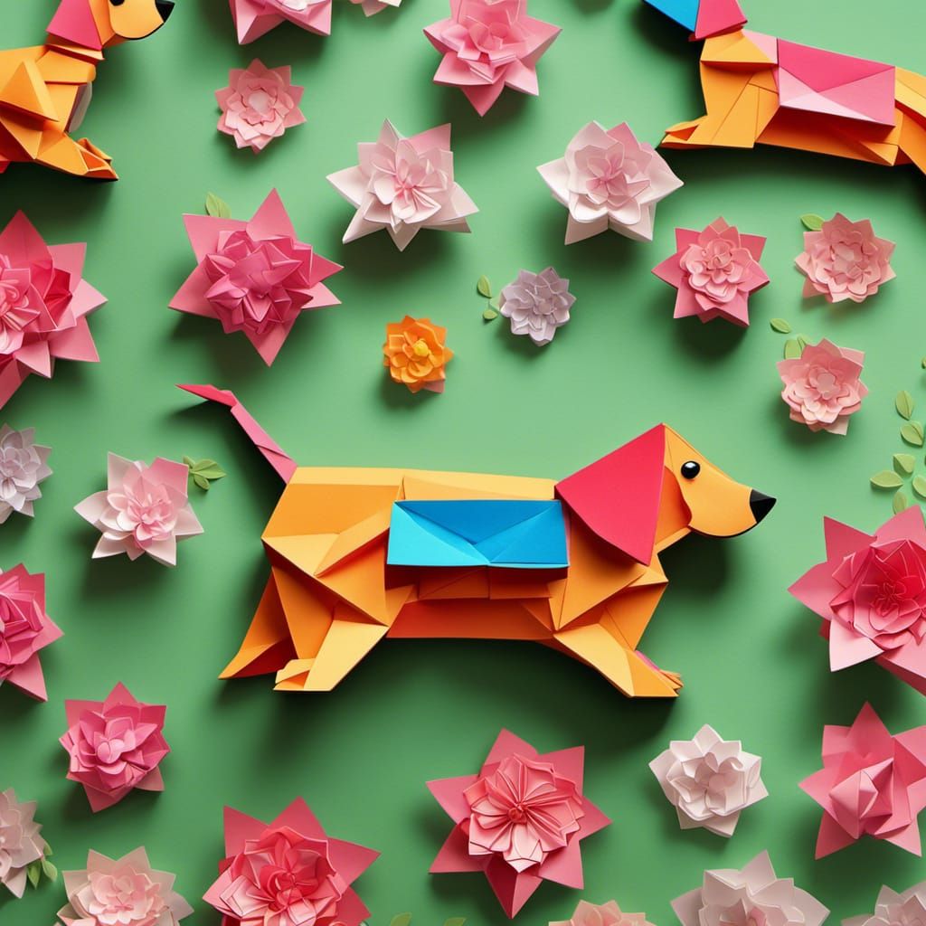 Origami French Wiener dog