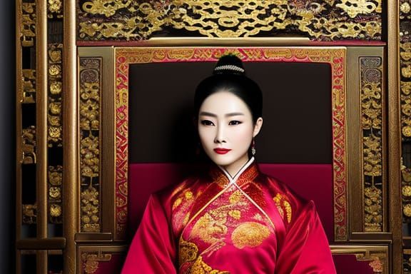 Ancient Chinese Empress Portrait in Fantasy Art Style