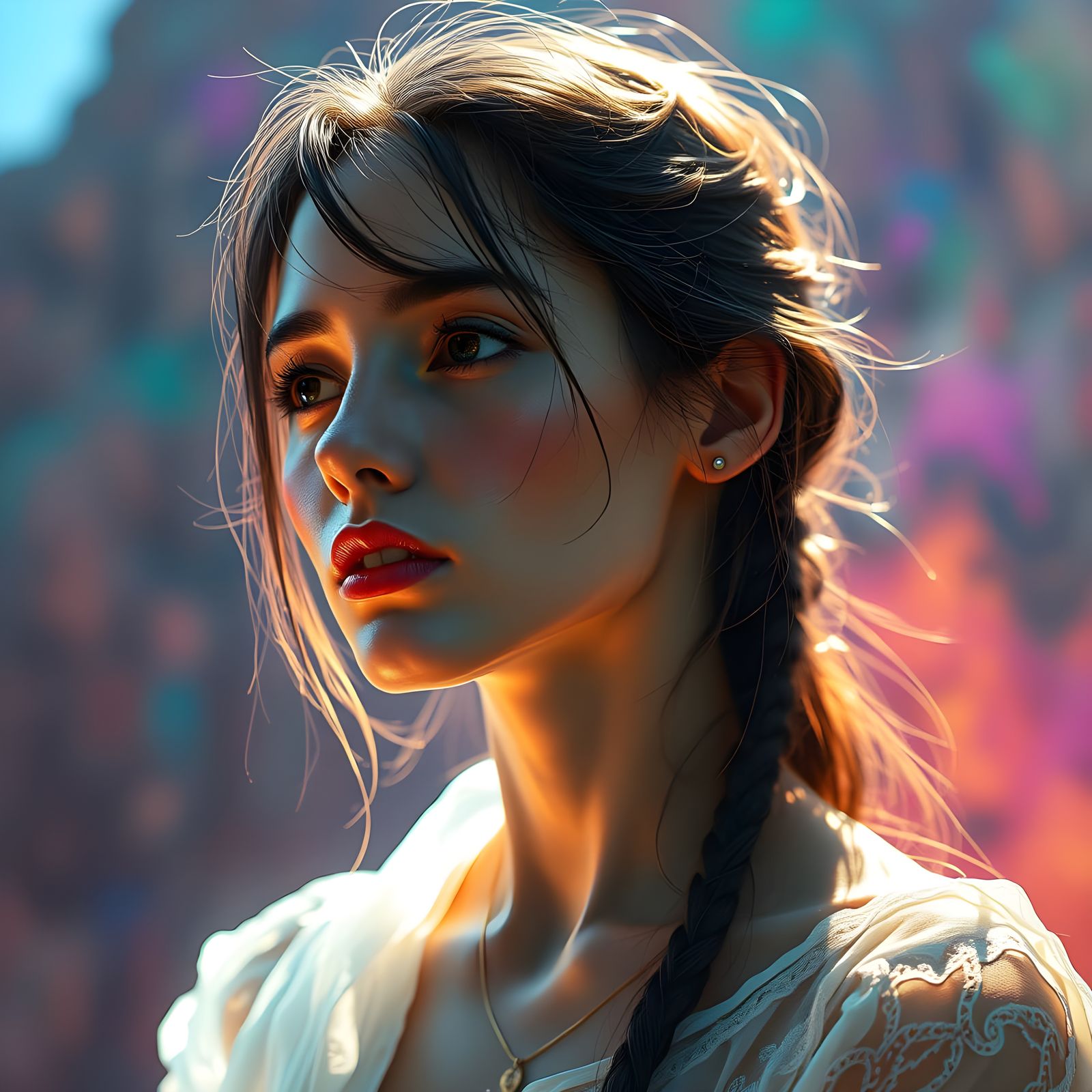 Ethereal Goddess in Hyperrealistic Style