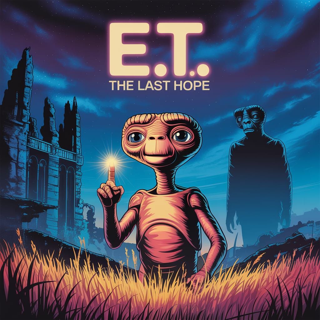 80s Spielberg Style Poster: E.T. Fights Dark Lord