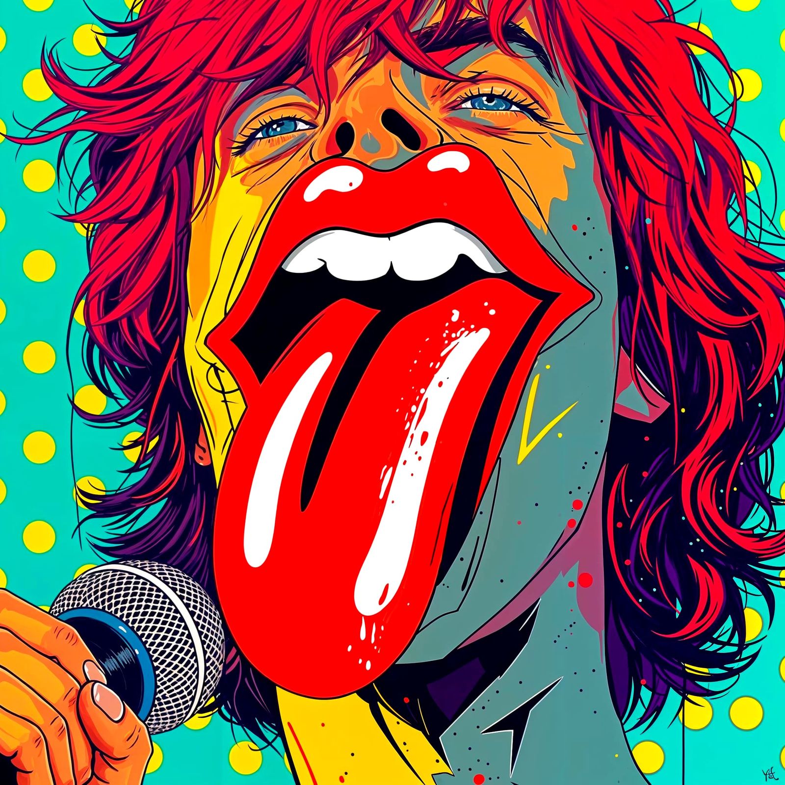 Mick Jagger as a Pop Art Icon in Vibrant Colors