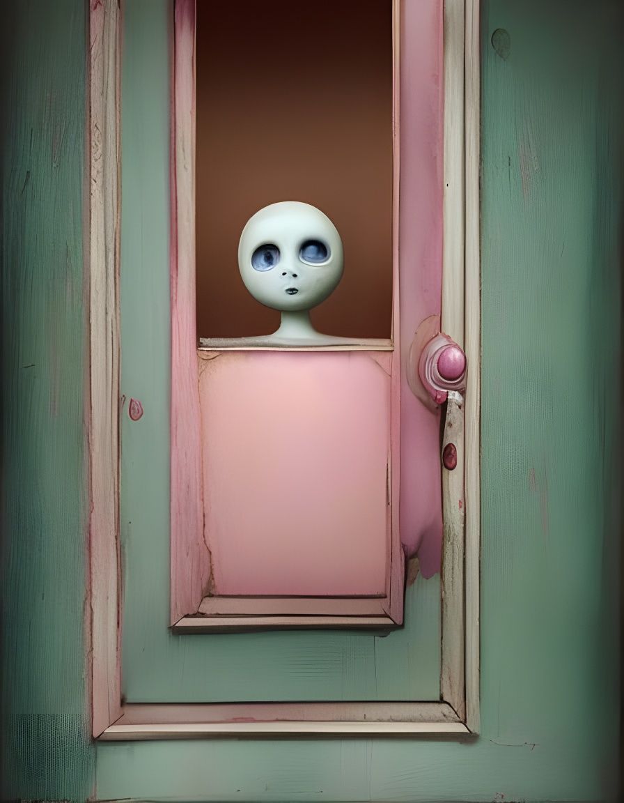 Hyperrealistic Dollhouse with Eyeball, Concept Art