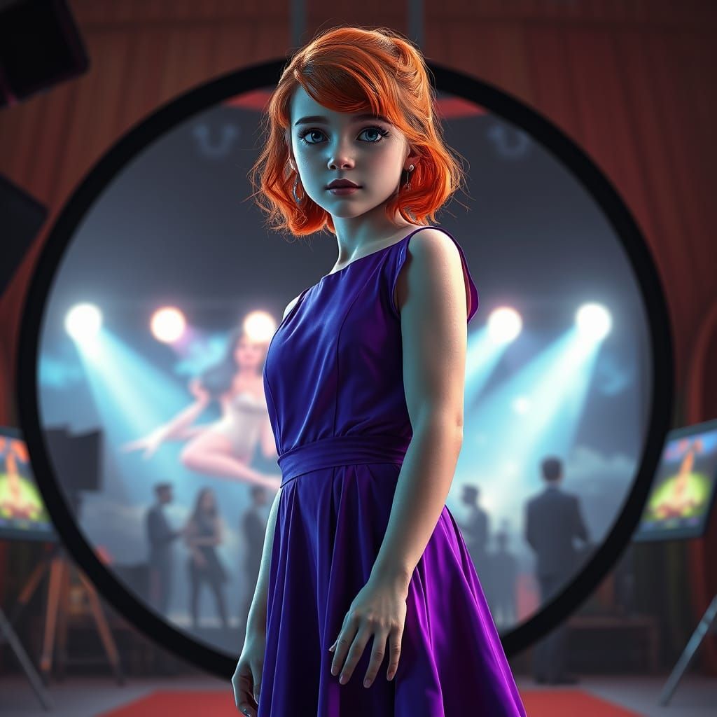 Dreamlike Actress in a Cinematic Splash