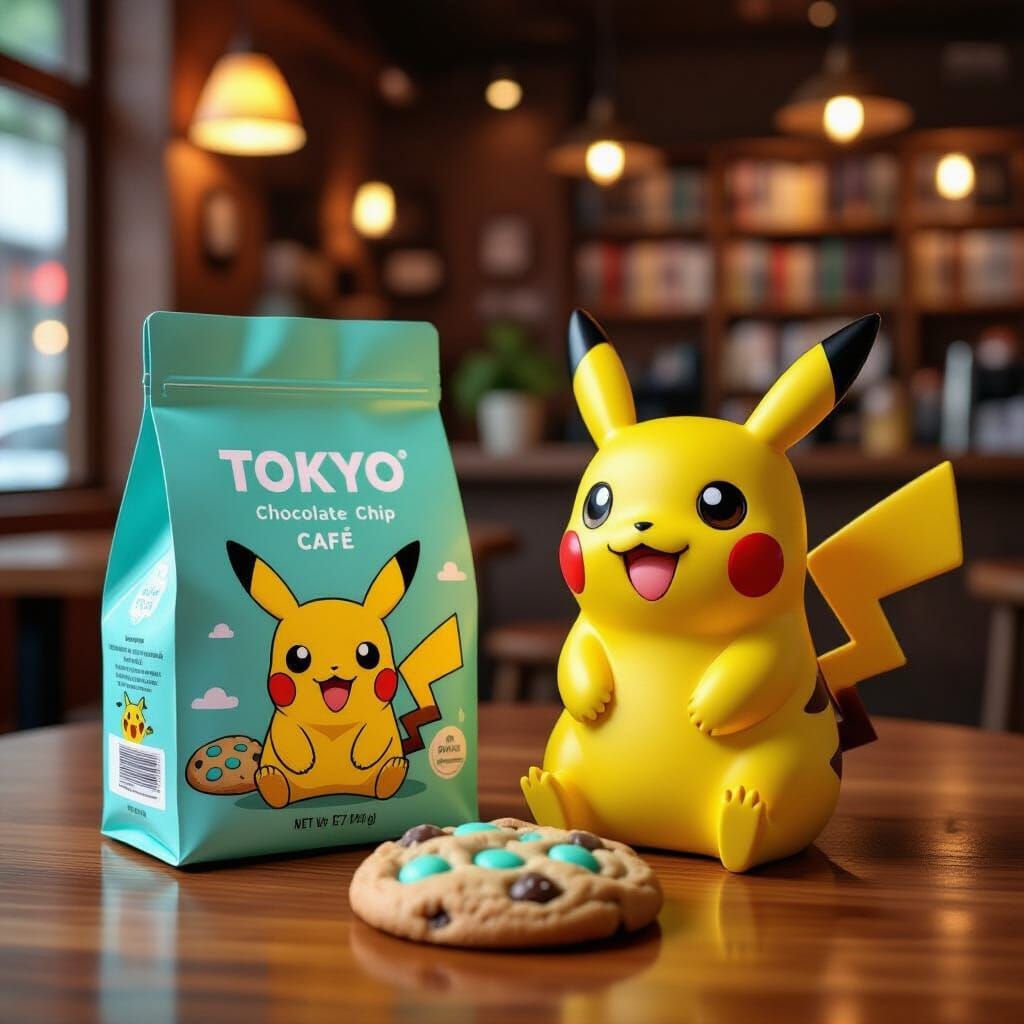 Pikachu Cookies in Cozy Tokyo Cafe