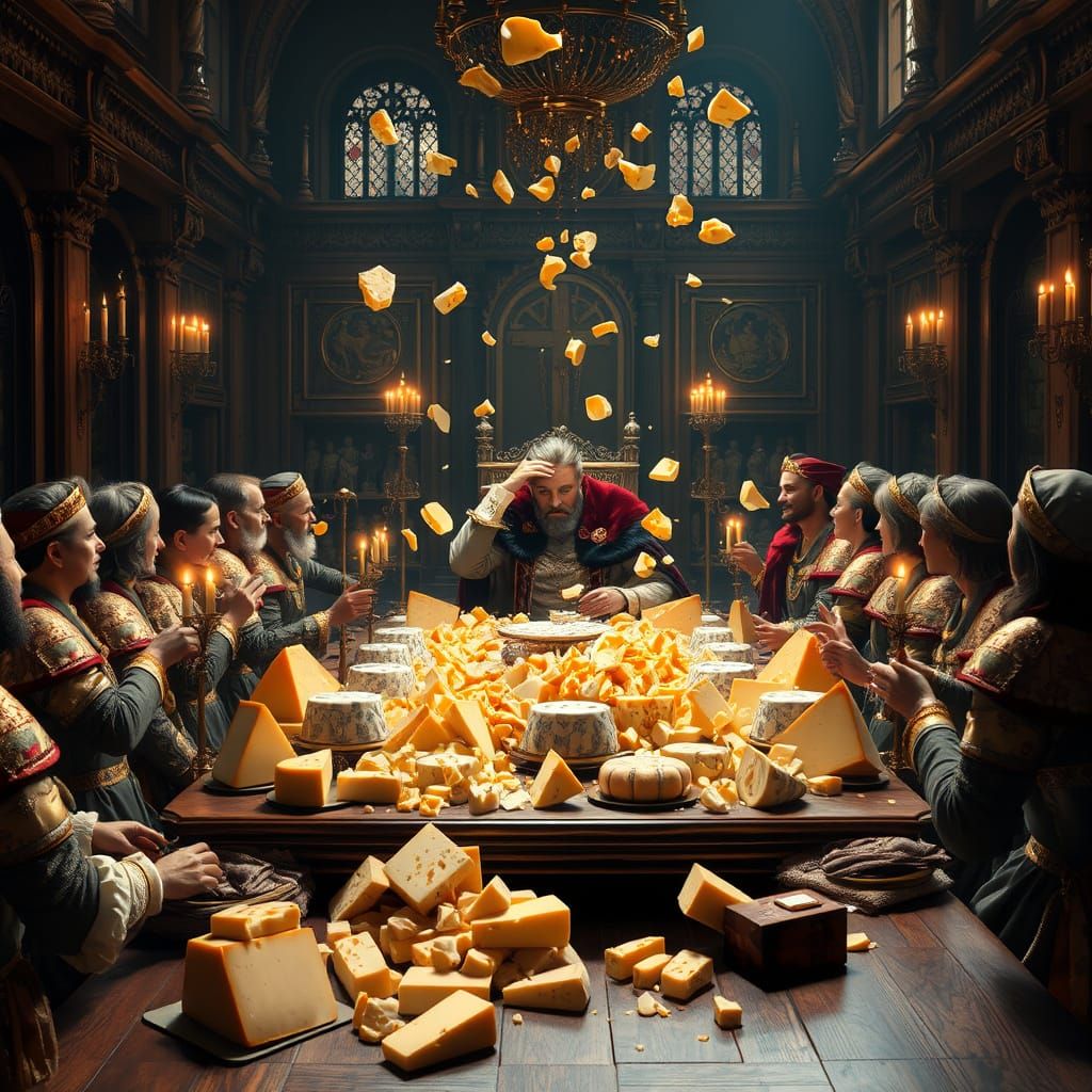 Medieval Nobles Engage in Lavish Cheese-Throwing Melee in Gr...