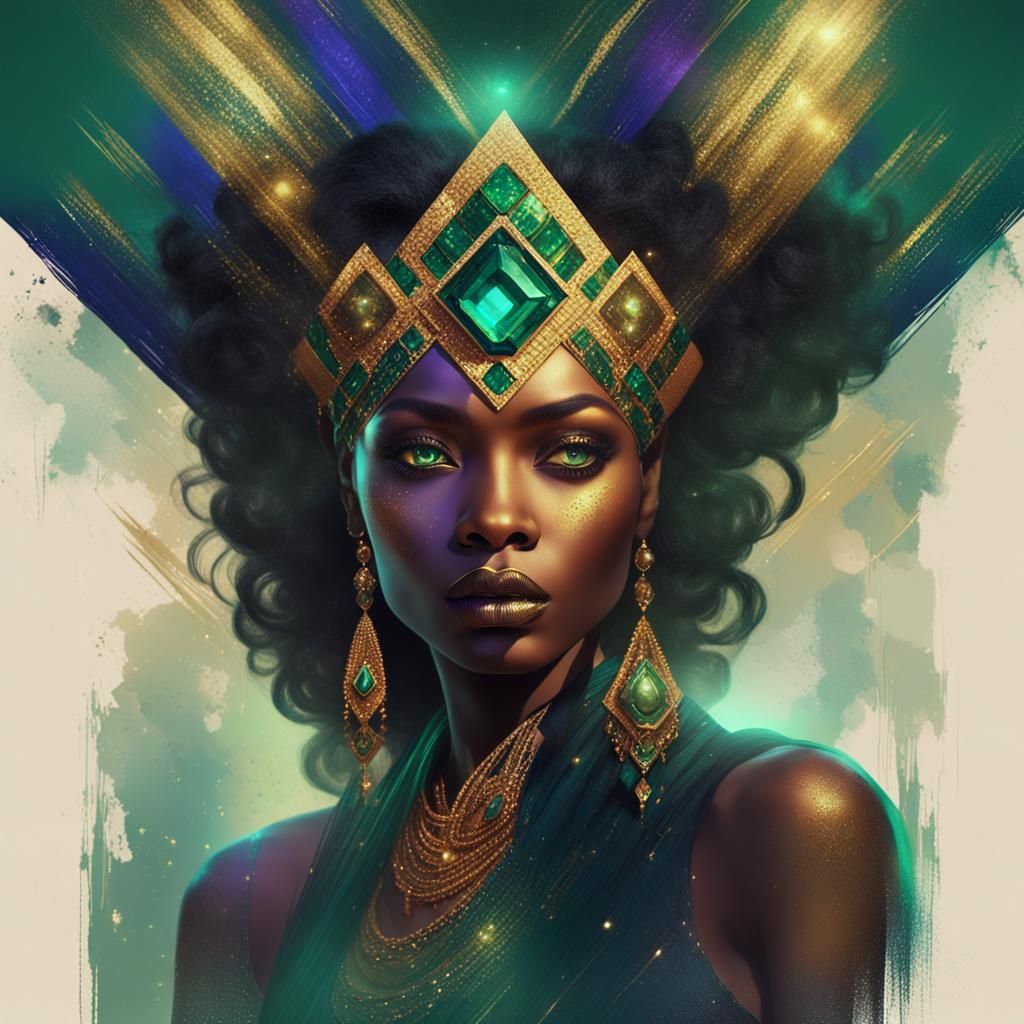 Fantasy Portrait: Woman with Emerald Eyes