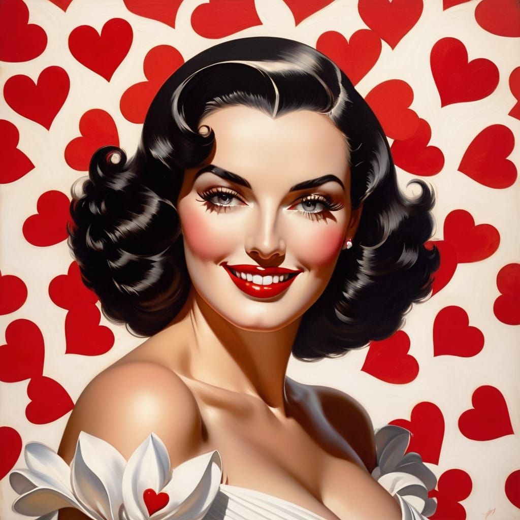 Impressionistic Retro Valentine's Day Portrait