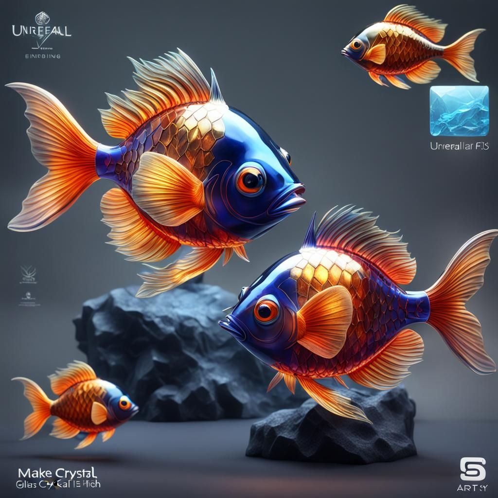 Elegant Crystal Fish Art Decoration Piece