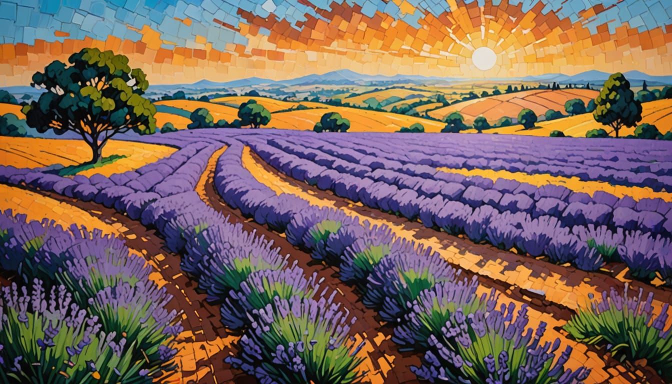 Majestic White House Amidst Vibrant Lavender Fields