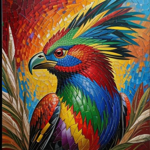 Mosaic Patchwork: Neo-Impressionist Dreamtime Acrylic Painti...