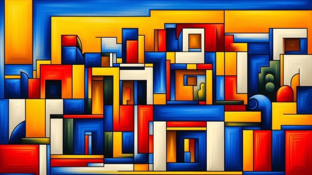 Vibrant Indian Architecture in De Stijl Style