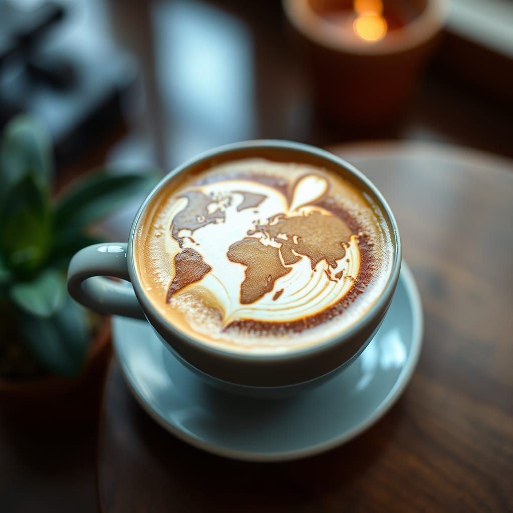 Earth Latte Art: Detailed Professional Photography