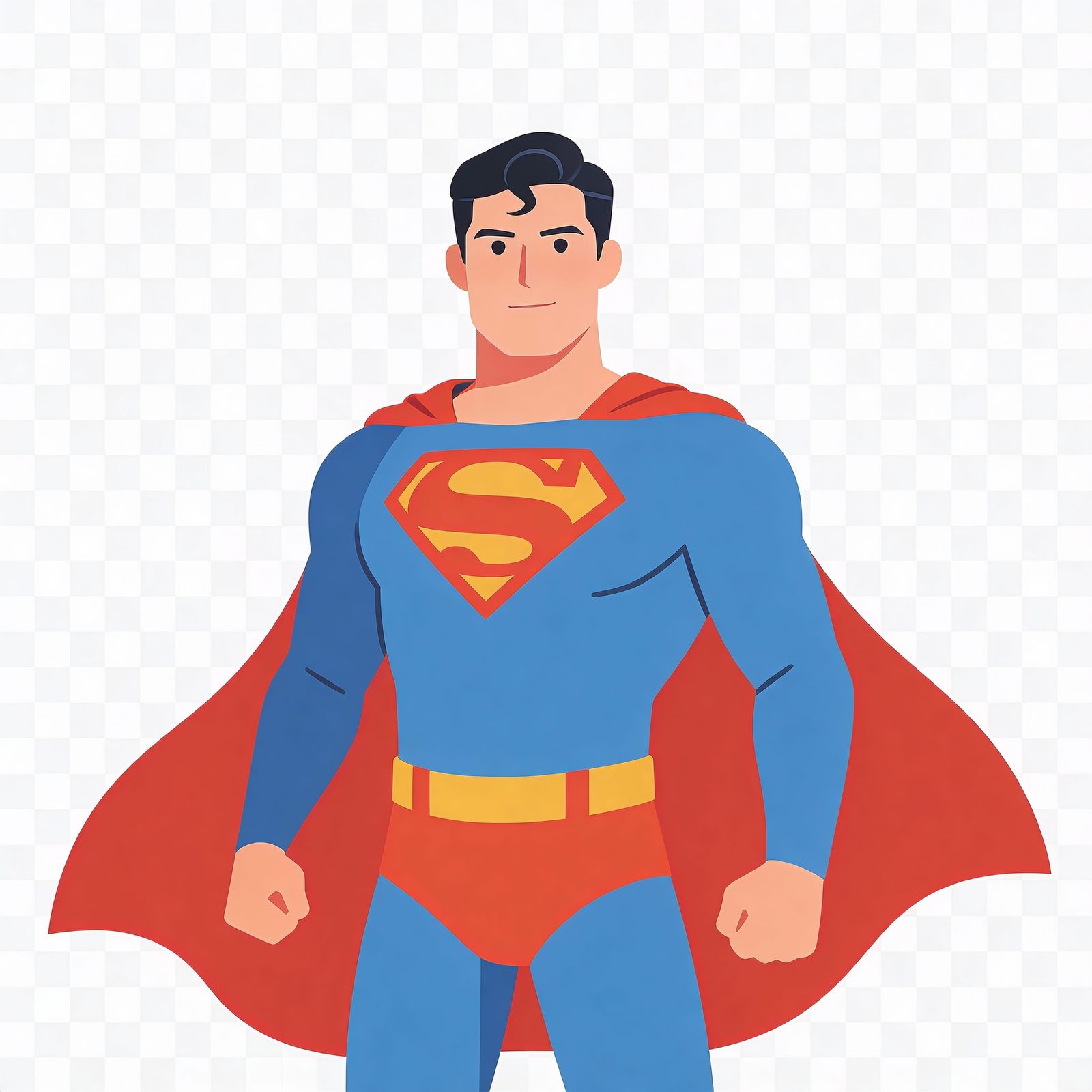 Flat Vector Superhero Action Figure Illustration