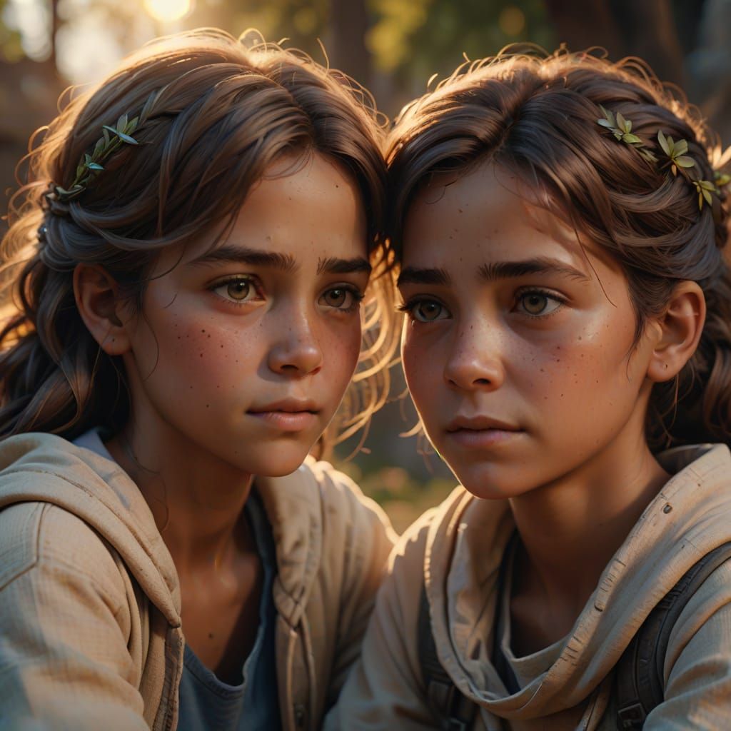 Motherly Love in Warm Golden Light