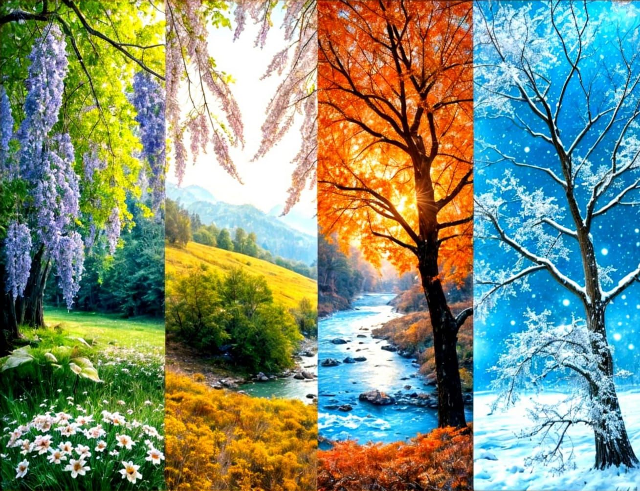 Four Seasons Painting in Victorian Room