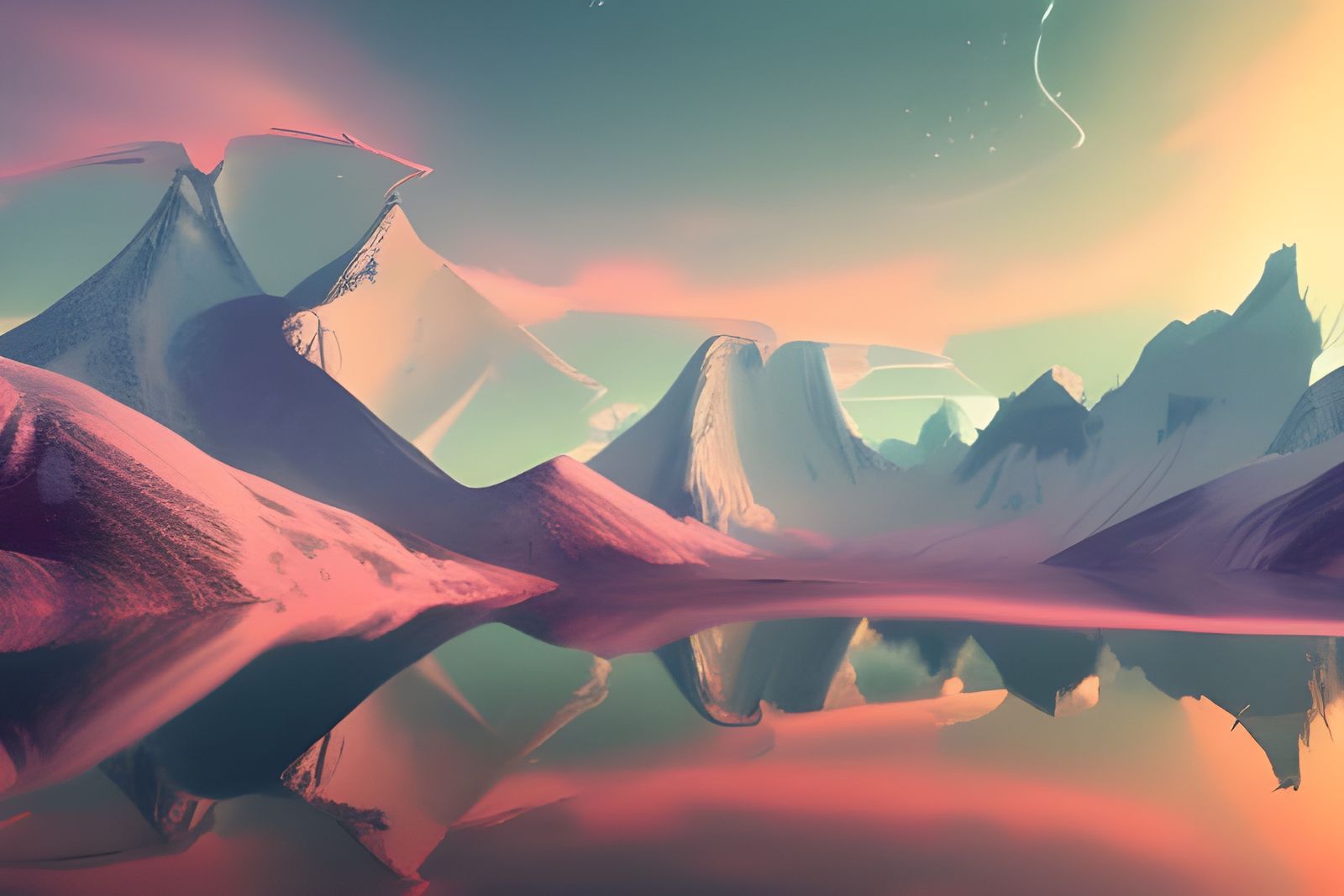 Ethereal Mountain Range Concept Art