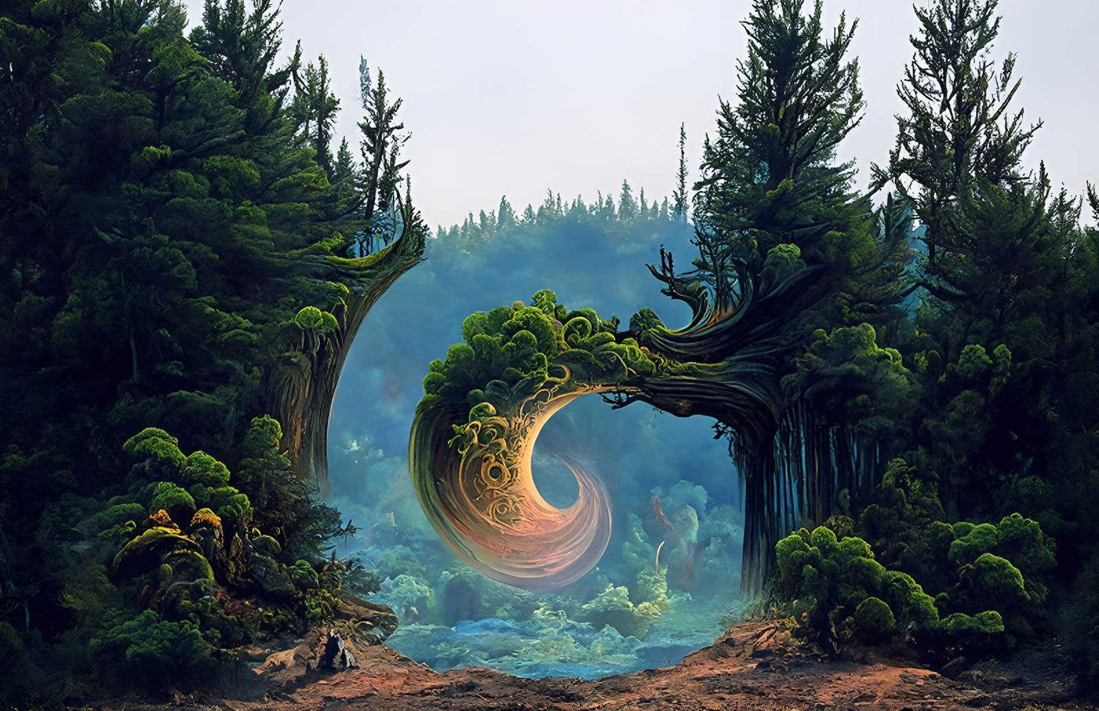 Mystical Woods with Swirling Letter G