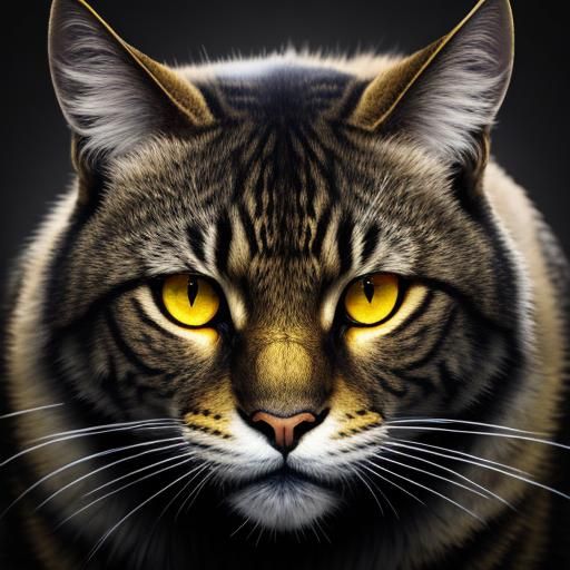 Striking Yellow Eyes Generated by AI