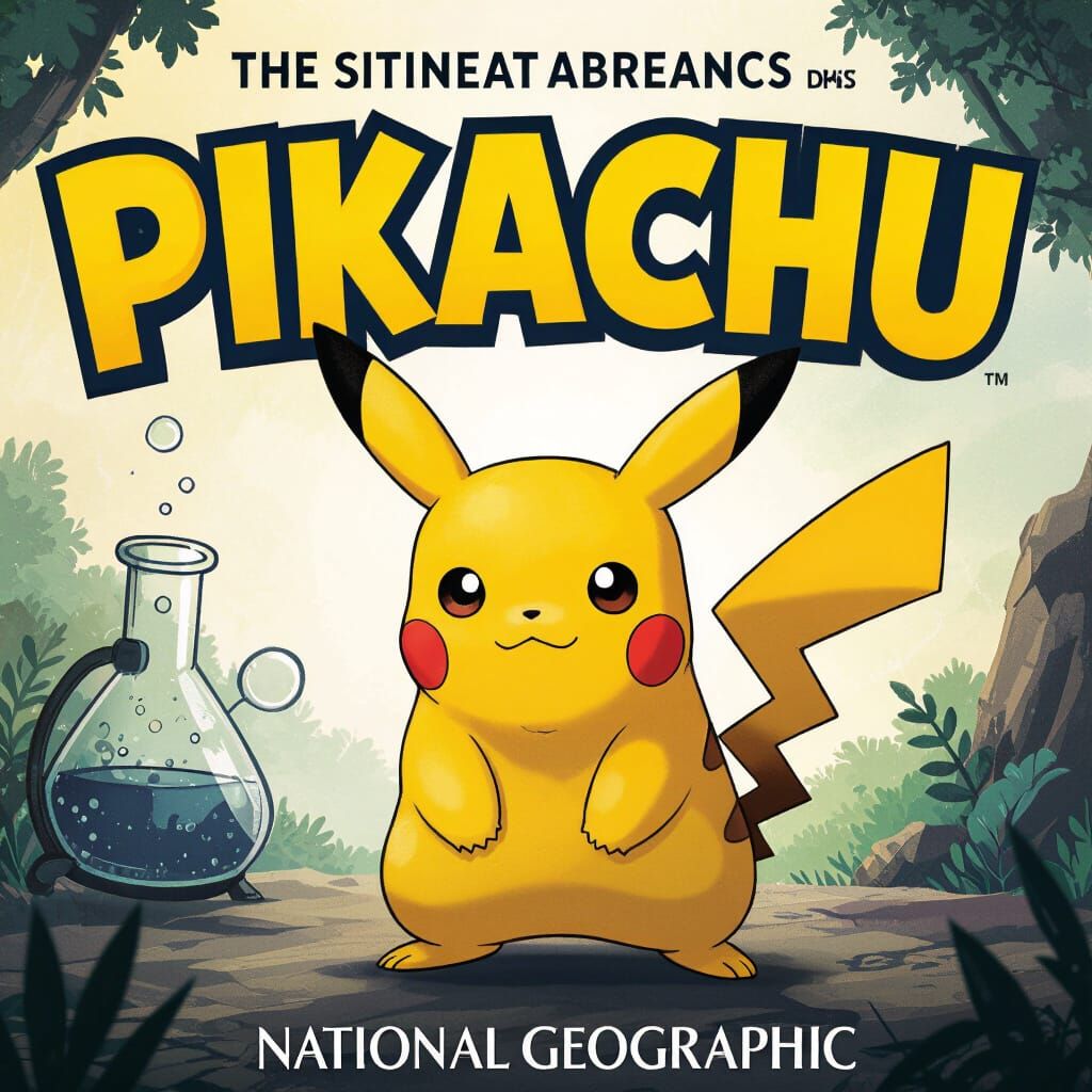 Pikachu Documentary Film Poster in National Geographic Style