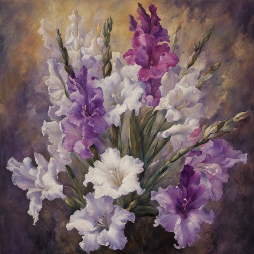 Dramatic Gladiolus Flowers in Maximalist Style