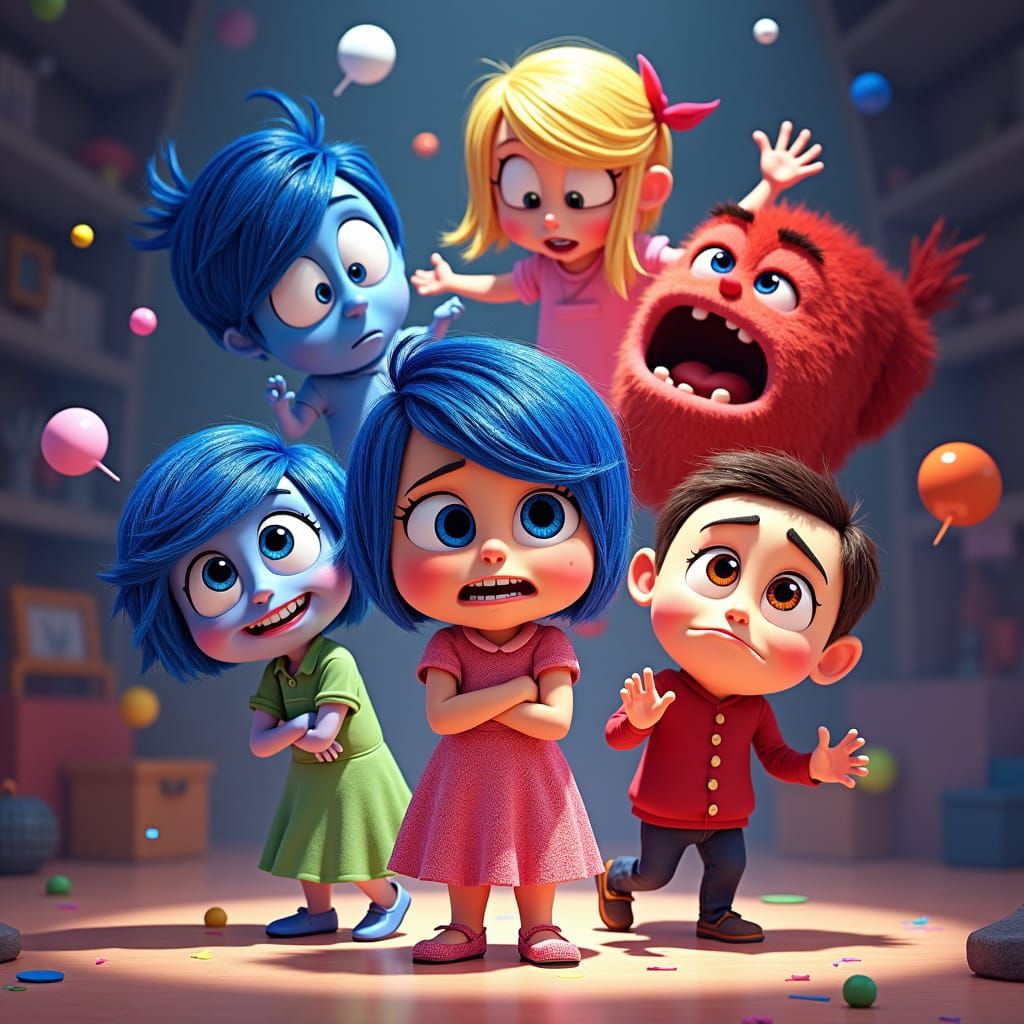 Inside Out 2: Emotional Chaos in Manga Style