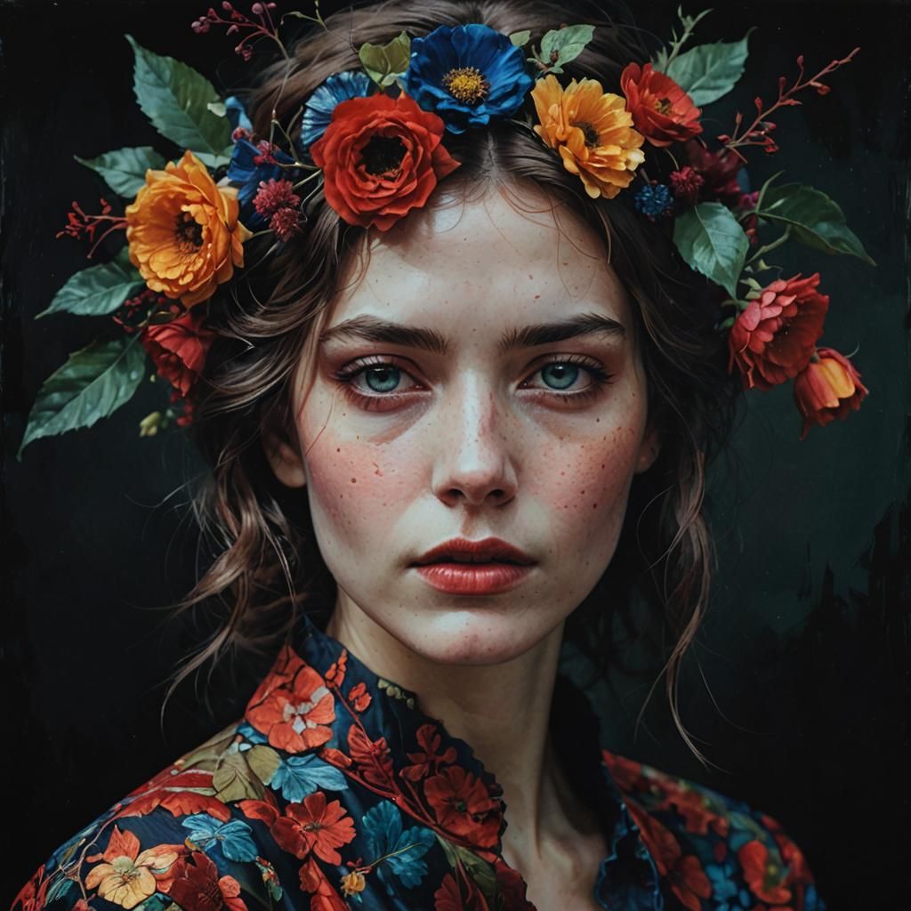 Beautiful Woman's Portrait with Deep Rich Colors