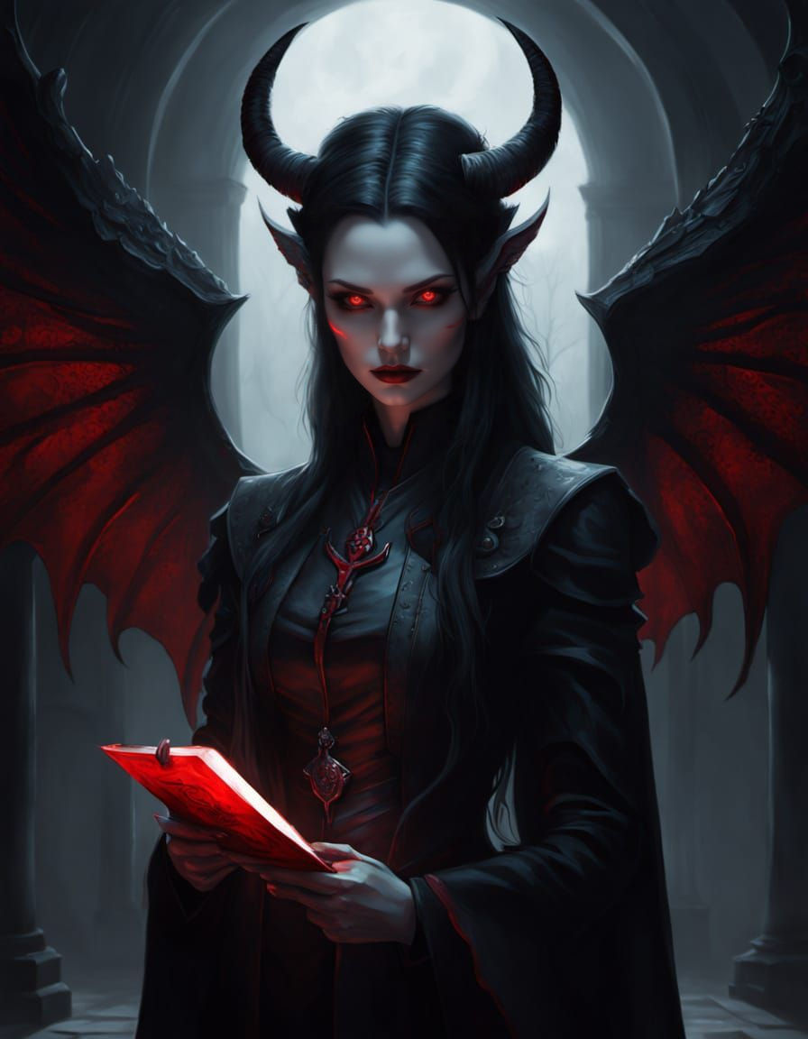 Demon Doctor in Modern Infirmary, Gothic Fantasy Style