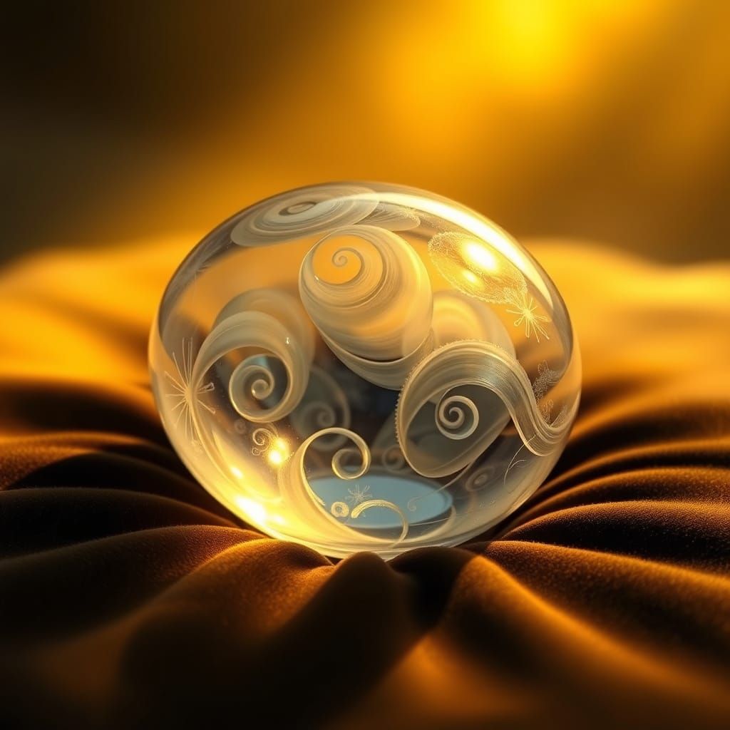 Ethereal Glass Egg in Soft Golden Light