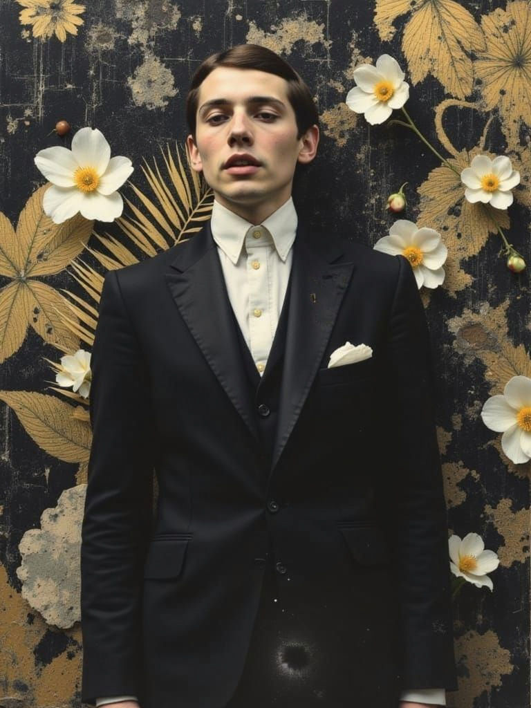 Man in Suit: Impasto Art Deco Illustration