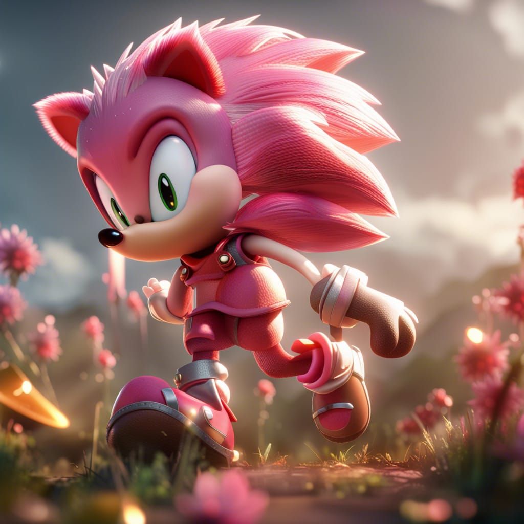 Amy Rose in 3D Game Cinematic Style