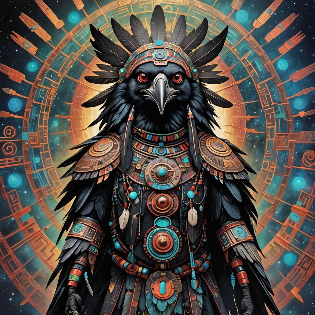 Crow Mother Kachina: Holographic Cosmic Illustration