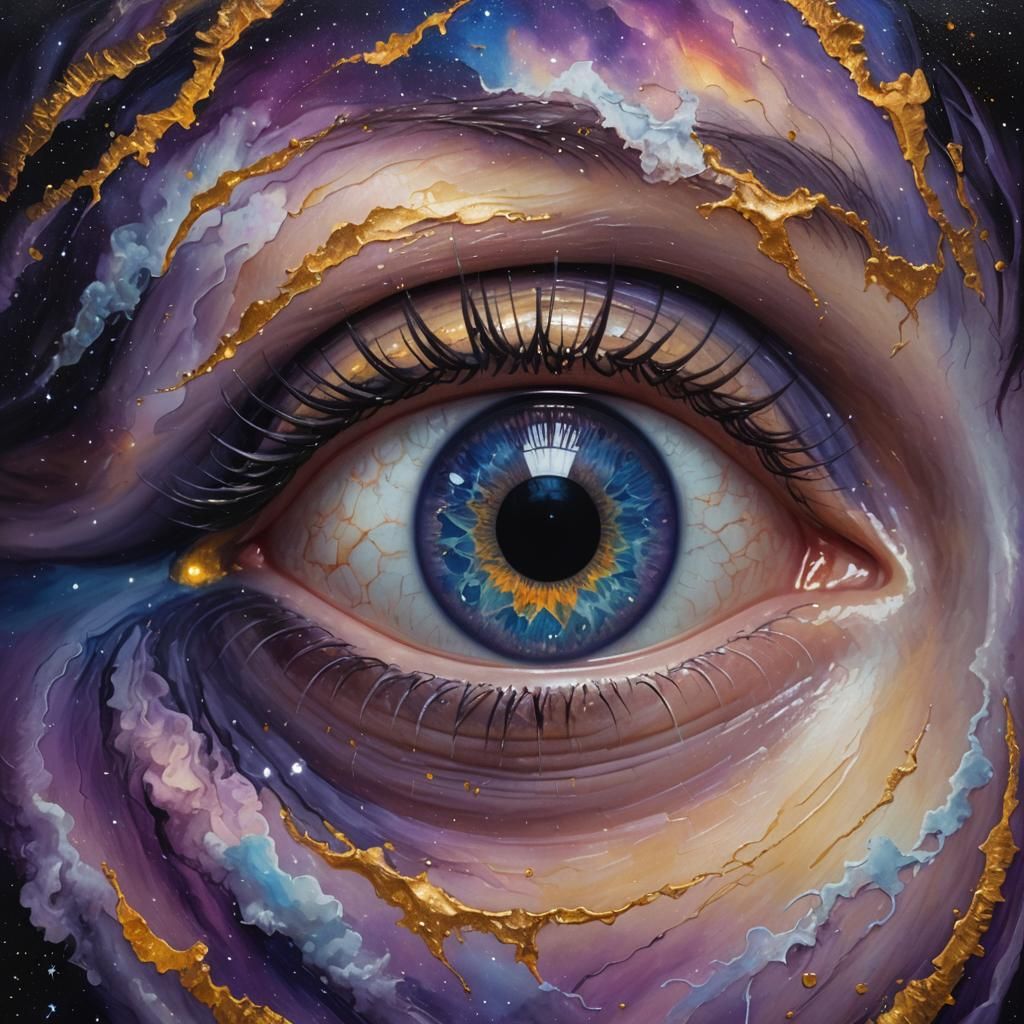 Surreal Milky Way Eye Macro Photograph