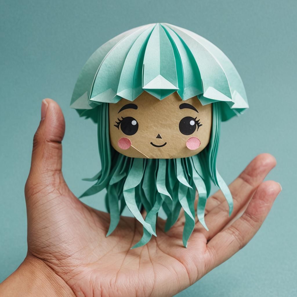 Origami Jellyfish Chibi on Lake