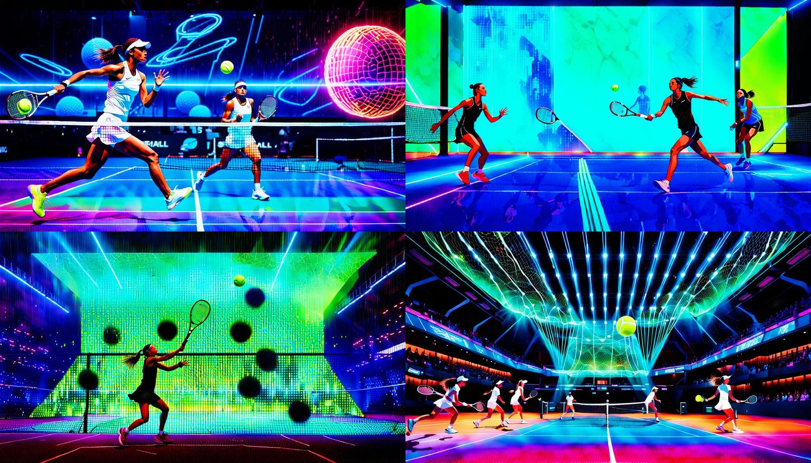 Sci-Fi Women's Tennis with Laser Net
