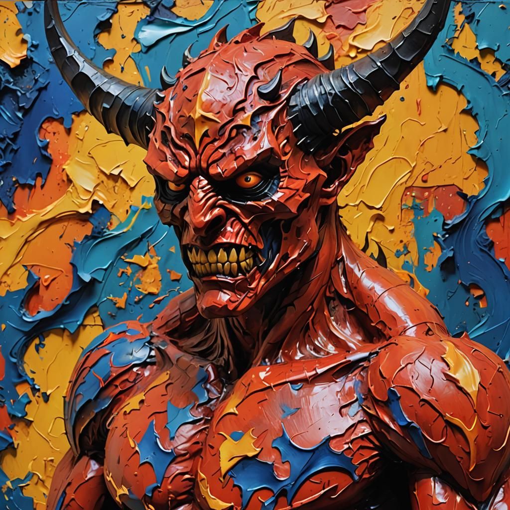 Impasto Demon in Bold Saturated Colors