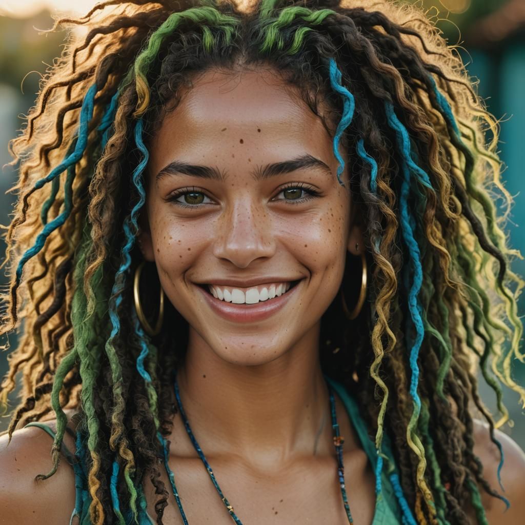 Brazilian Model Isabella with Twist Dreadlocks, Cinematic St...
