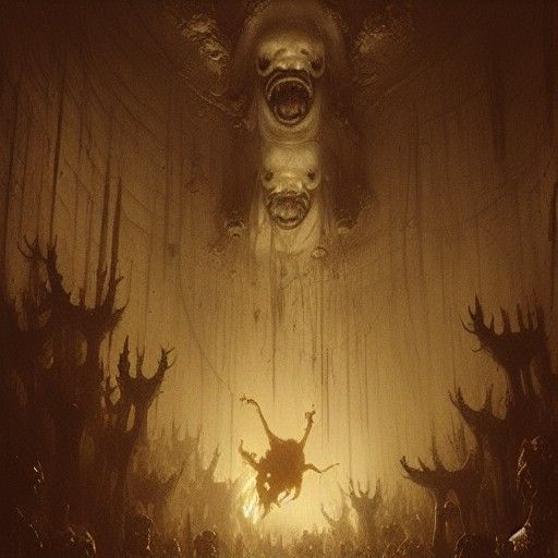 Horrific Pig-Man Illustration